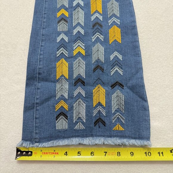 Back In The Saddle Womens Pull-on Stretch Flared Embroidered Blue Jeans Sz Small - Picture 11 of 12